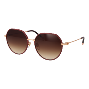 Furla Geometric Sonnenbrille SFU627 5702AM in Rosé Gold – 45° Seitenansicht