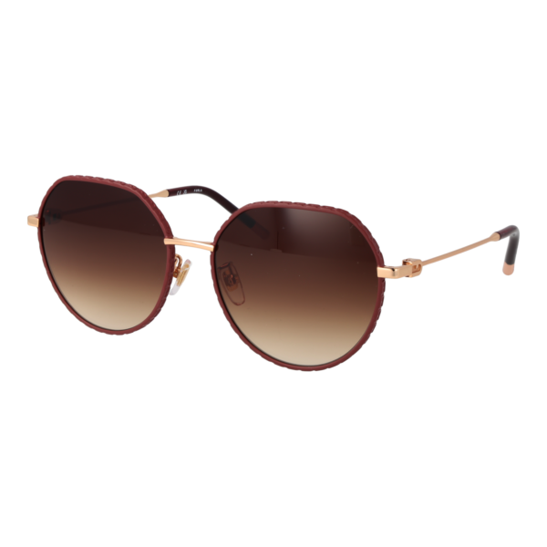 Furla Geometric Sonnenbrille SFU627 5702AM in Rosé Gold – 45° Seitenansicht