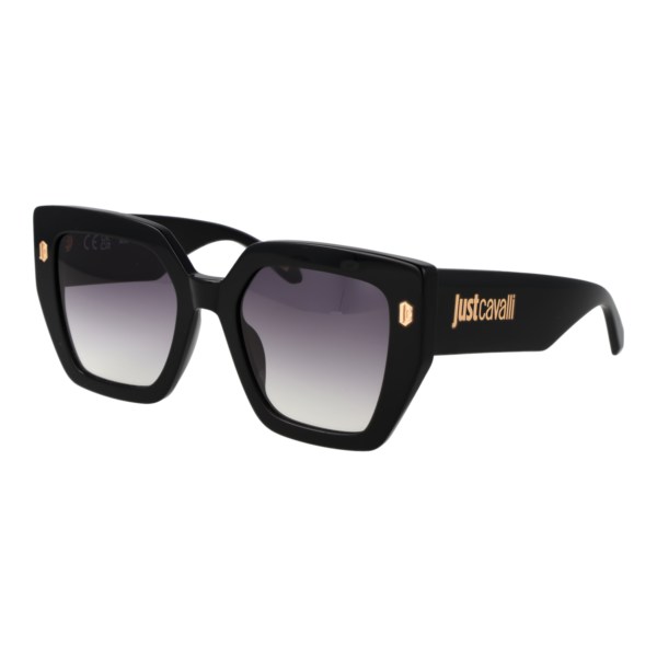 Just Cavalli Rechteck Sonnenbrille SJC021 530700 in Schwarz – 45° Seitenansicht
