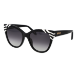 Just Cavalli Schmetterling Sonnenbrille SJC043V 550981 in Schwarz – 45° Seitenansicht