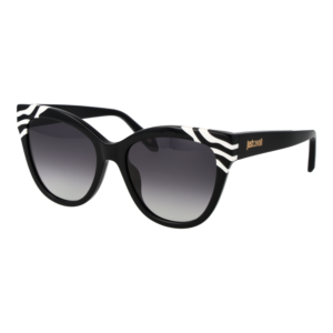 Just Cavalli Schmetterling Sonnenbrille SJC043V 550981 in Schwarz – 45° Seitenansicht