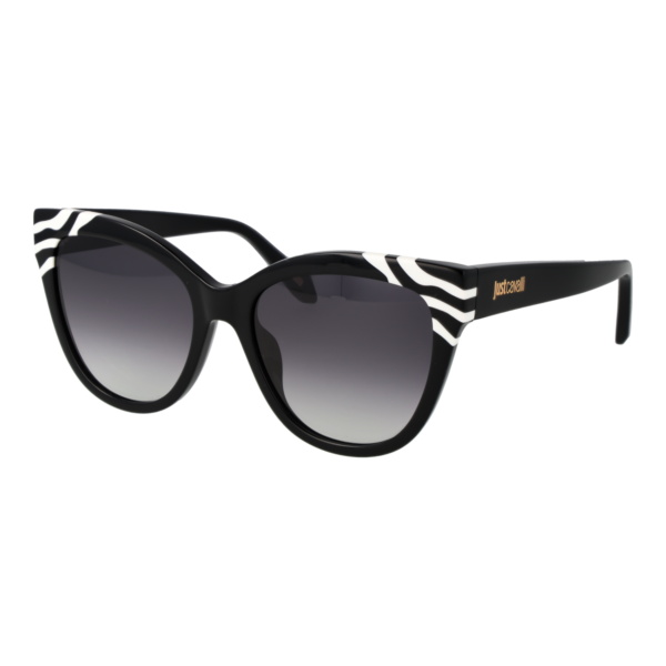 Just Cavalli Schmetterling Sonnenbrille SJC043V 550981 in Schwarz – 45° Seitenansicht