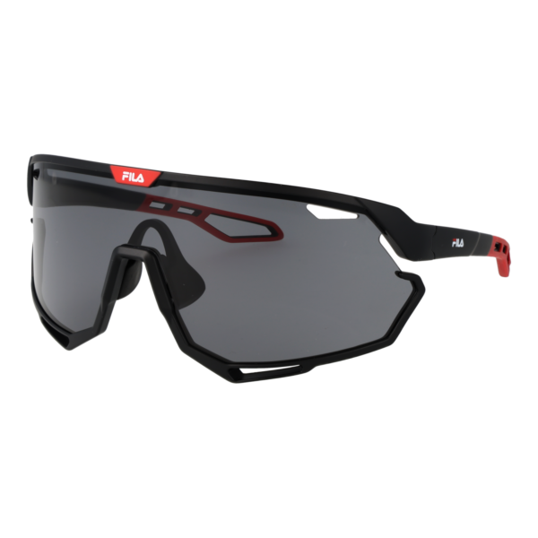 Fila Monoscheibe Sonnenbrille SFI721 990U28 in Schwarz – 45° Seitenansicht