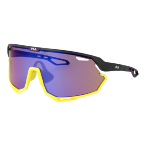 Fila Monoscheibe Sonnenbrille SFI721 99507V in Schwarz – 45° Seitenansicht