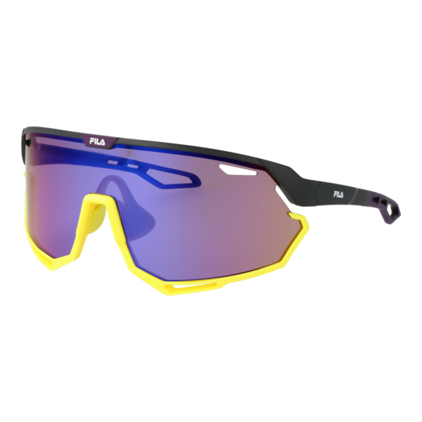 Fila Monoscheibe Sonnenbrille SFI721 99507V in Schwarz – 45° Seitenansicht