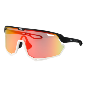 Fila Monoscheibe Sonnenbrille SFI721 99U28R in Schwarz – 45° Seitenansicht