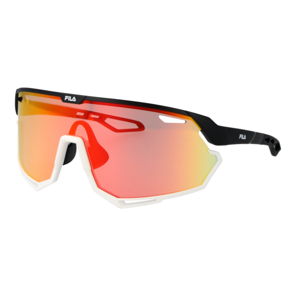 Fila Monoscheibe Sonnenbrille SFI721 99U28R in Schwarz – 45° Seitenansicht
