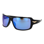 Police Rechteck Sonnenbrille SPLN37M 650Z42 in Schwarz – 45° Seitenansicht