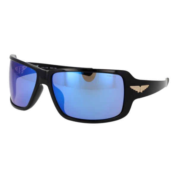 Police Rechteck Sonnenbrille SPLN37M 650Z42 in Schwarz – 45° Seitenansicht