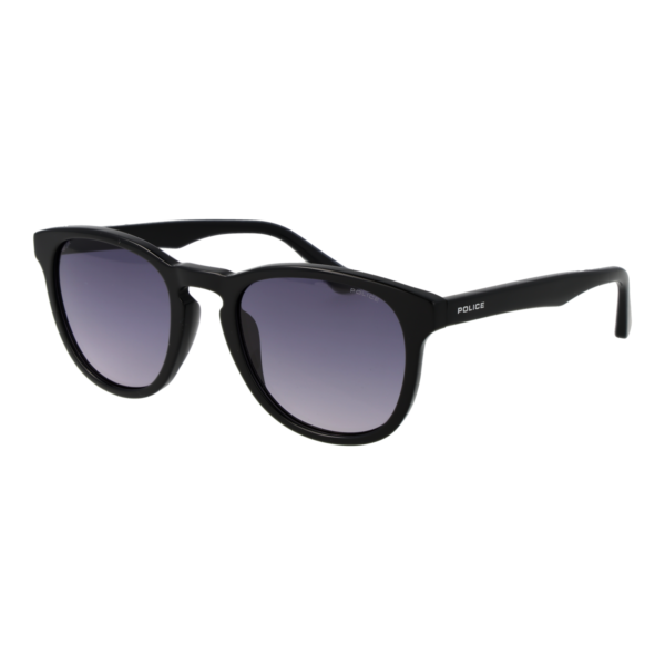 Police Rund Sonnenbrille SPLN85 520700 in Schwarz – 45° Seitenansicht