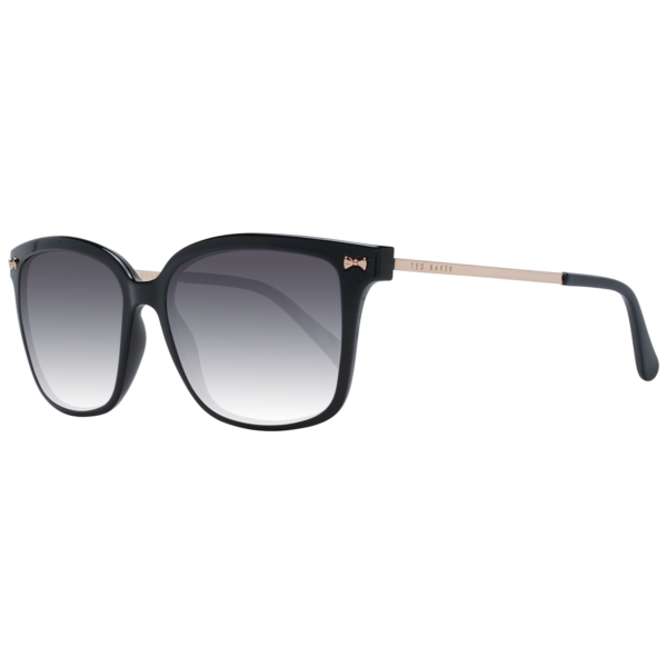 Ted Baker Quadrat Sonnenbrille TB1439 54012 in Schwarz – 45° Seitenansicht