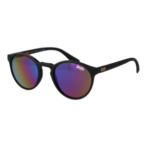 Superdry Rund Sonnenbrille SDS Saratoga 47104 in Schwarz – 45° Seitenansicht