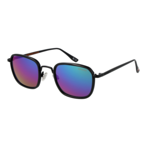 Superdry Quadrat Sonnenbrille SDS Vintageelite 51204 in Schwarz – 45° Seitenansicht