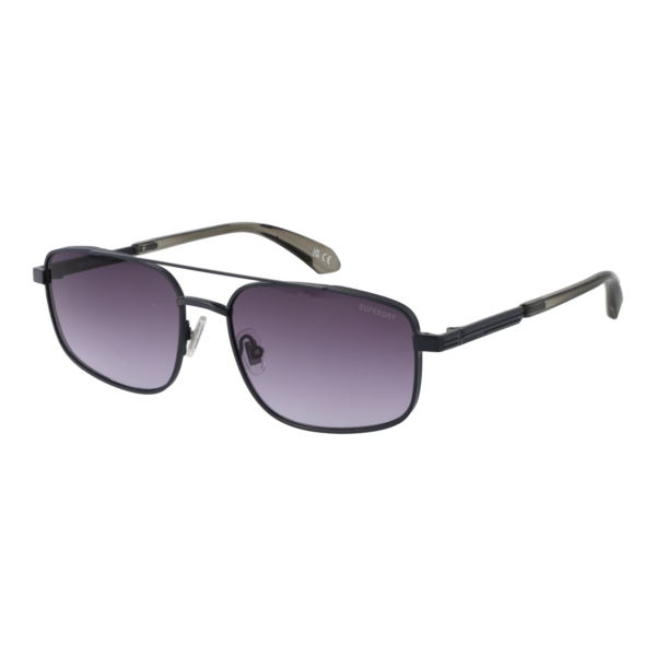 Superdry Rechteck Sonnenbrille SDS 5000 56006 in Grau – 45° Seitenansicht
