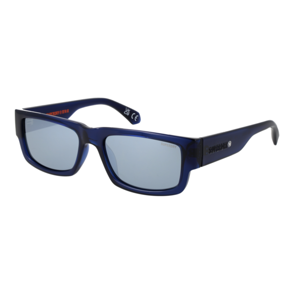 Superdry Rechteck Sonnenbrille SDS 5005 54106 in Blau – 45° Seitenansicht