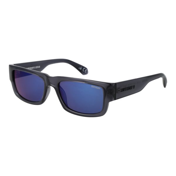 Superdry Rechteck Sonnenbrille SDS 5005 54108 in Grau – 45° Seitenansicht