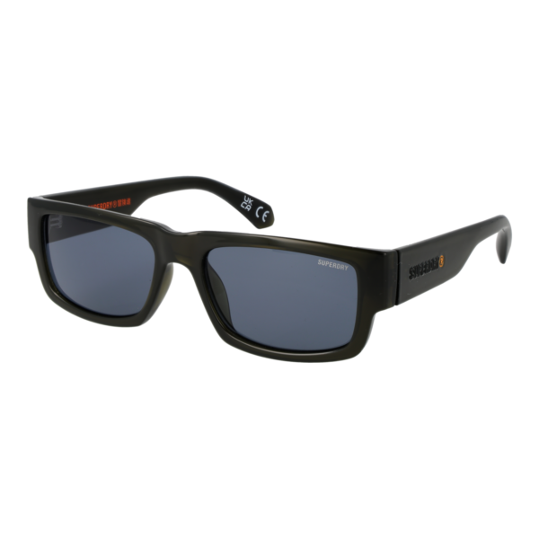 Superdry Rechteck Sonnenbrille SDS 5005 54109 in Oliv – 45° Seitenansicht