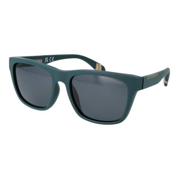 Superdry Quadrat Sonnenbrille SDS 5009 56107P in Türkis – 45° Seitenansicht