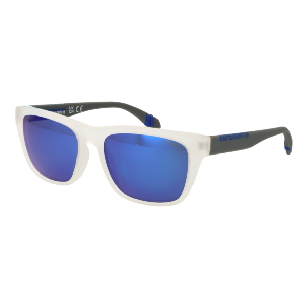 Superdry Quadrat Sonnenbrille SDS 5009 56113P in Weiß – 45° Seitenansicht