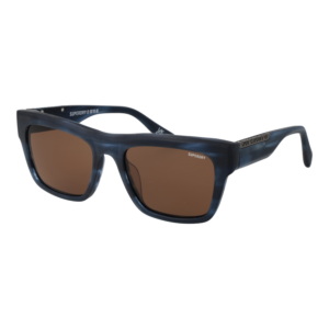 Superdry Quadrat Sonnenbrille SDS 5011 54106 in Blau – 45° Seitenansicht