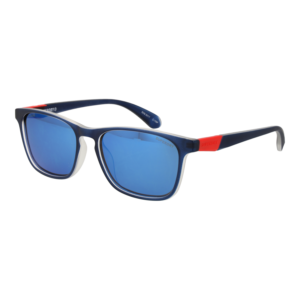 Superdry Rechteck Sonnenbrille SDS 5017 53106P in Blau – 45° Seitenansicht