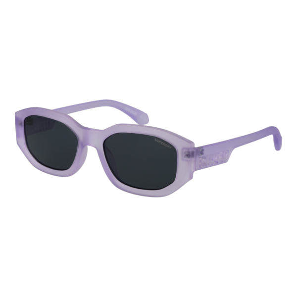 Superdry Rechteck Sonnenbrille SDS 5020 53120 in Lila – 45° Seitenansicht