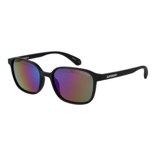 Superdry Quadrat Sonnenbrille SDS 5028 52104 in Schwarz – 45° Seitenansicht