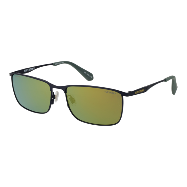 Superdry Rechteck Sonnenbrille SDS 5018 58206 in Blau – 45° Seitenansicht