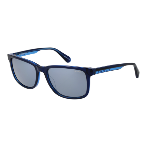 Superdry Quadrat Sonnenbrille SDS 5029 56106 in Blau – 45° Seitenansicht