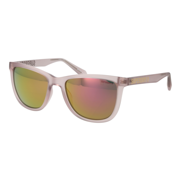 Superdry Quadrat Sonnenbrille SDS 5034 56151 in Rosa – 45° Seitenansicht