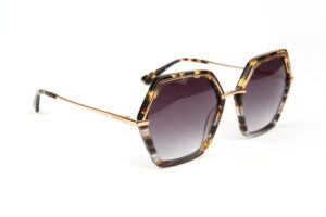 Bulget Rechteck Sonnenbrille BG9201 55C02 in Braun – 45° Seitenansicht