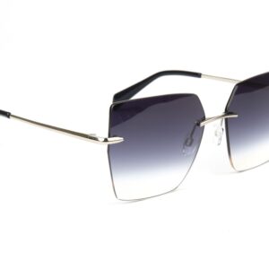 Bulget Quadrat Sonnenbrille BG3367 6003A in Silber – 45° Seitenansicht