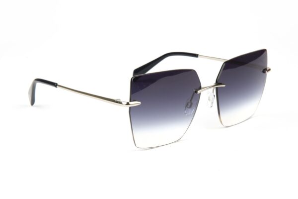 Bulget Quadrat Sonnenbrille BG3367 6003A in Silber – 45° Seitenansicht