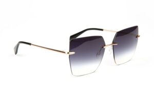 Bulget Quadrat Sonnenbrille BG3367 6005A in Gold – 45° Seitenansicht