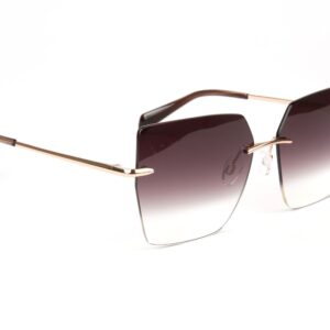Bulget Quadrat Sonnenbrille BG3367 6005B in Gold – 45° Seitenansicht