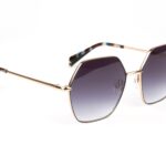 Bulget Rechteck Sonnenbrille BG3368 5706A in Gold – 45° Seitenansicht
