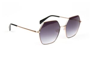 Bulget Rechteck Sonnenbrille BG3368 5709A in Gold – 45° Seitenansicht