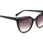 Bulget Quadrat Sonnenbrille BG9261 53A01 in Schwarz – 45° Seitenansicht