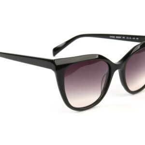 Bulget Quadrat Sonnenbrille BG9261 53A01 in Schwarz – 45° Seitenansicht
