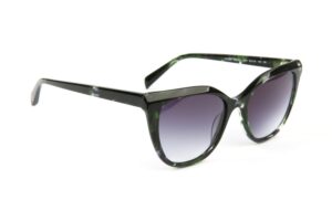Bulget Quadrat Sonnenbrille BG9261 53G21 in Schwarz – 45° Seitenansicht
