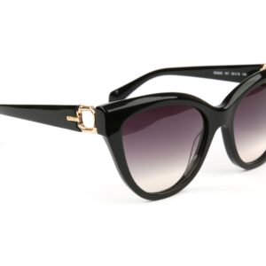 Bulget Rund Sonnenbrille BG9263 55A01 in Schwarz – 45° Seitenansicht