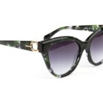 Bulget Rund Sonnenbrille BG9263 55G21 in Schwarz – 45° Seitenansicht