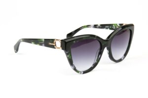 Bulget Rund Sonnenbrille BG9263 55G21 in Schwarz – 45° Seitenansicht