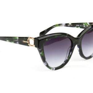 Bulget Rund Sonnenbrille BG9263 55G21 in Schwarz – 45° Seitenansicht