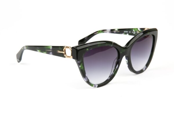 Bulget Rund Sonnenbrille BG9263 55G21 in Schwarz – 45° Seitenansicht