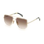 David Beckham Rechteck Sonnenbrille DB 7001/S 60J5GHA in Gold – 45° Seitenansicht
