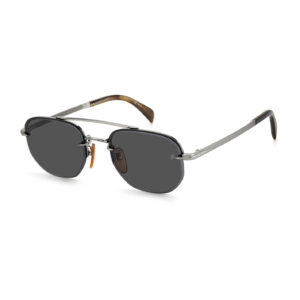 David Beckham Rechteck Sonnenbrille DB 1078/S 5285KIR in Grau – 45° Seitenansicht