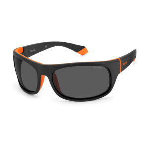 Polaroid Rechteck Sonnenbrille PLD 2125/S 668LZM9 in Schwarz – 45° Seitenansicht