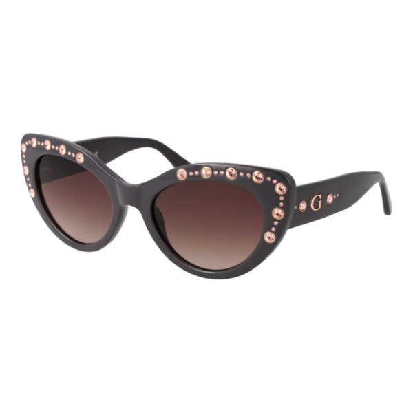 Guess Katzenaugen Sonnenbrille GU00163 5420F in Grau – 45° Seitenansicht