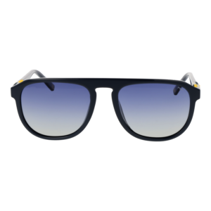 Fila Sonnenbrille SFI528 566EMP – Frontansicht mit Gummi Rahmen und Blau Gläsern